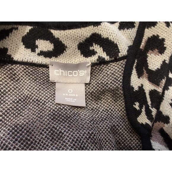 Chico's Cardigan Sweater Convertible Animal Print Zip Off Misses Size 0 S New - Picture 8 of 11